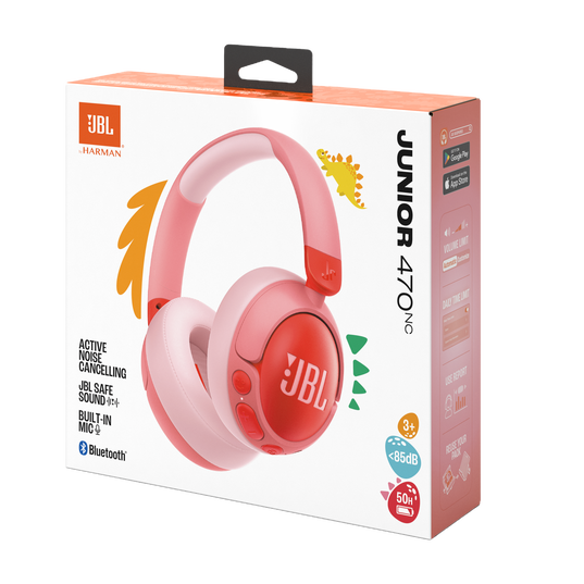 JBL Junior 470NC - Pink - Wireless over-ear noise cancelling kids headphones - Detailshot 15